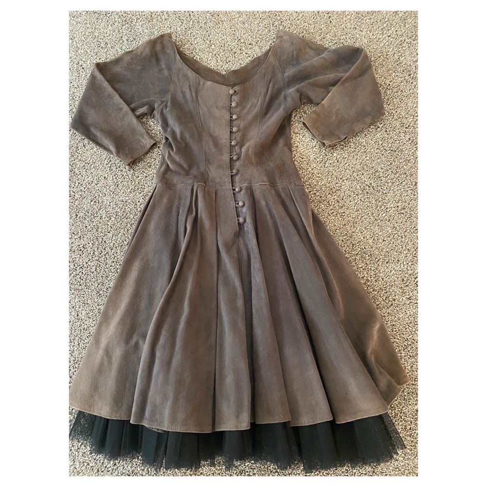 Grey Suede Dress - Picture 2 of 6